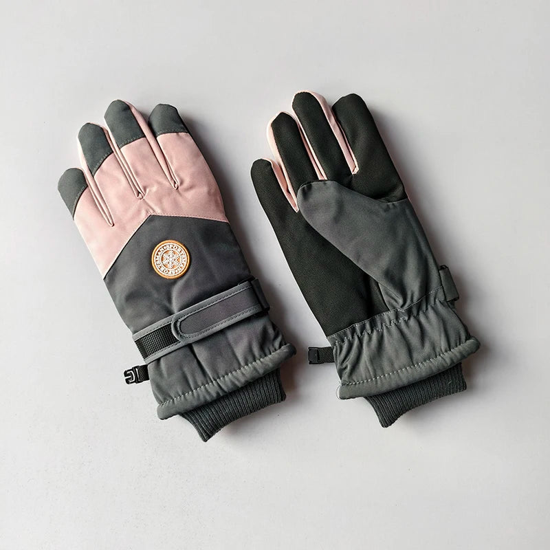 Ski Gloves Women Winter Touch Screen Waterproof and Thickened Cotton Warm and Windproof Outdoor Sports Cycling Cold Protection