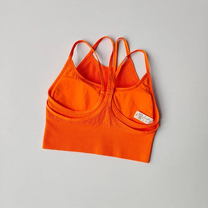 High Strength Thin Belt Fake Two-piece Yoga Vest Integrated Sports Bra Women's Shockproof Quick Drying Running Fitness Bra
