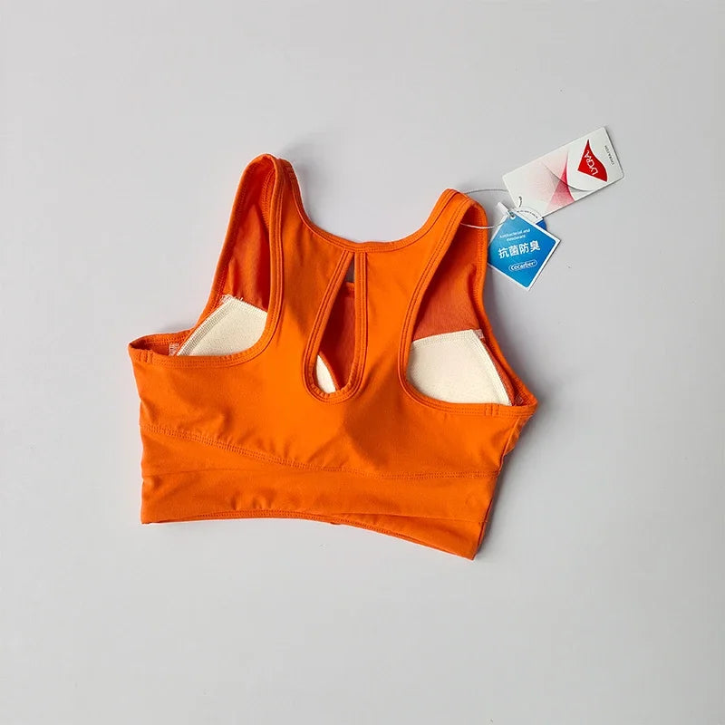 Seamless Sports Bra Women's Summer Nude Collection Breast Fitness Bra Integrated Fixed Quick Drying Back Yoga Tank Top