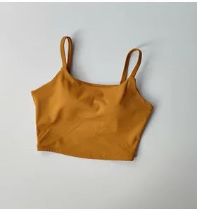 Small Sling Vest Integrated Fixed Gathering Sports Underwear Women's Bra Beauty Back Training Fitness Bra Summer Clothing Suit