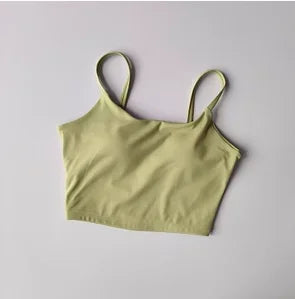 Small Sling Vest Integrated Fixed Gathering Sports Underwear Women's Bra Beauty Back Training Fitness Bra Summer Clothing Suit