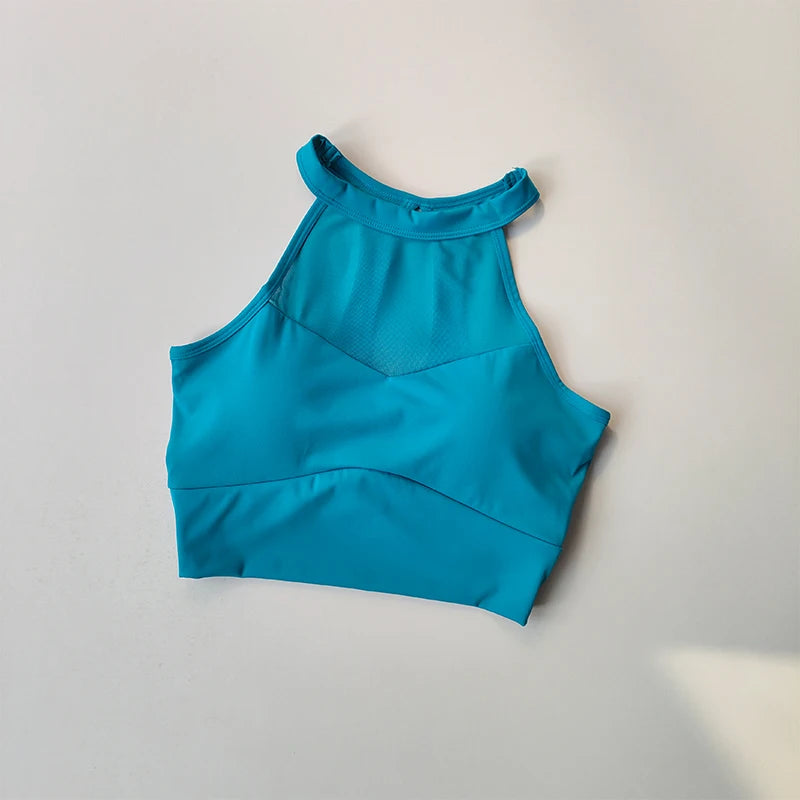 Sexy Mesh Chest Pad Yoga Suit Vest Women Running Beauty Back Gathering Sport Underwear Quick Dry Fitness Clothes Outside Wearing