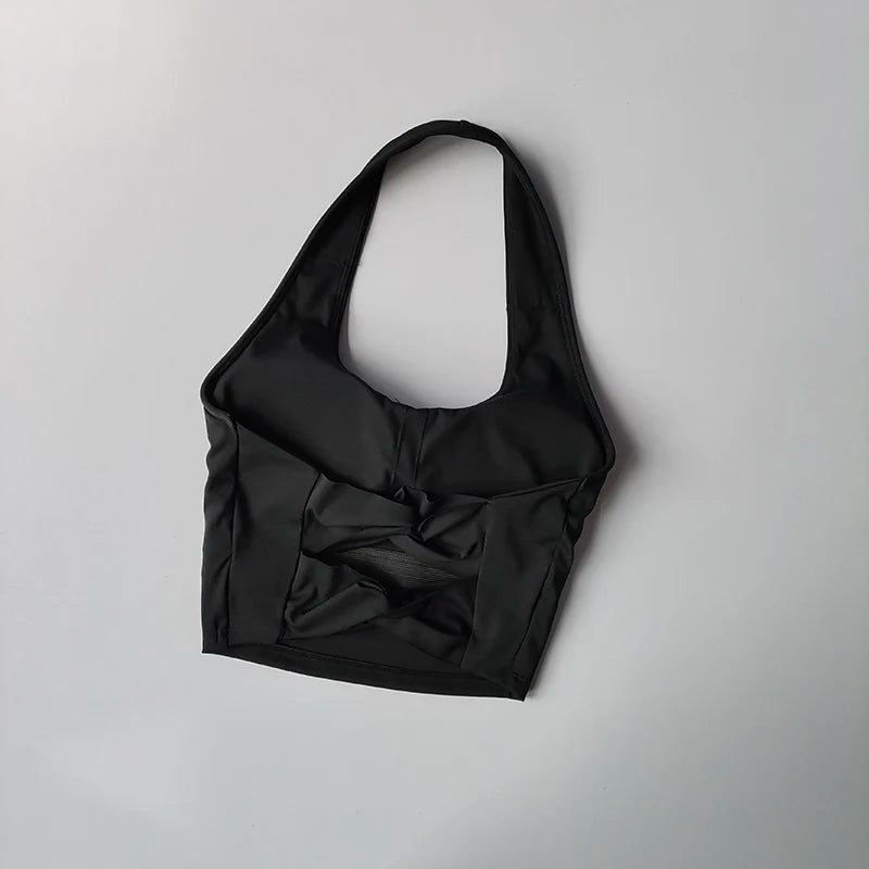 New Sports Lingerie for Women with Breast Pad Fitness Bra Halter Neck Cross Yoga Beauty Back Professional Running Underwear