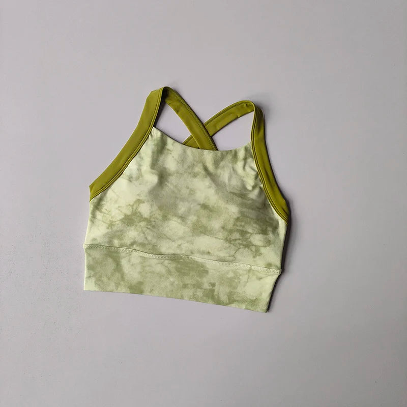 High-intensity Sports Underwear Fixed Chest Pad Lucky Red Yoga Vest Shockproof Gathering Beautiful Back Yoga Bra for Women