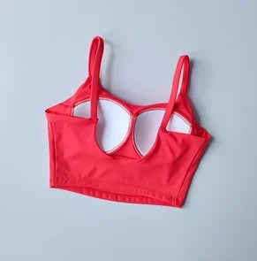 Small Sling Vest Integrated Fixed Gathering Sports Underwear Women's Bra Beauty Back Training Fitness Bra Summer Clothing Suit