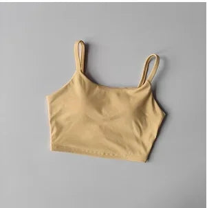 Small Sling Vest Integrated Fixed Gathering Sports Underwear Women's Bra Beauty Back Training Fitness Bra Summer Clothing Suit