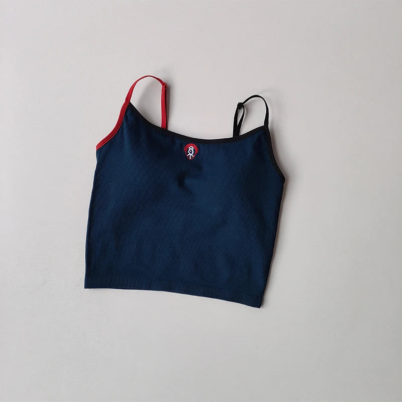 Sports Underwear for Women in Summer Contrasting Colors, Anti-sagging Fitness Yoga Suit Suspender, Integrated Beauty Vest Bra