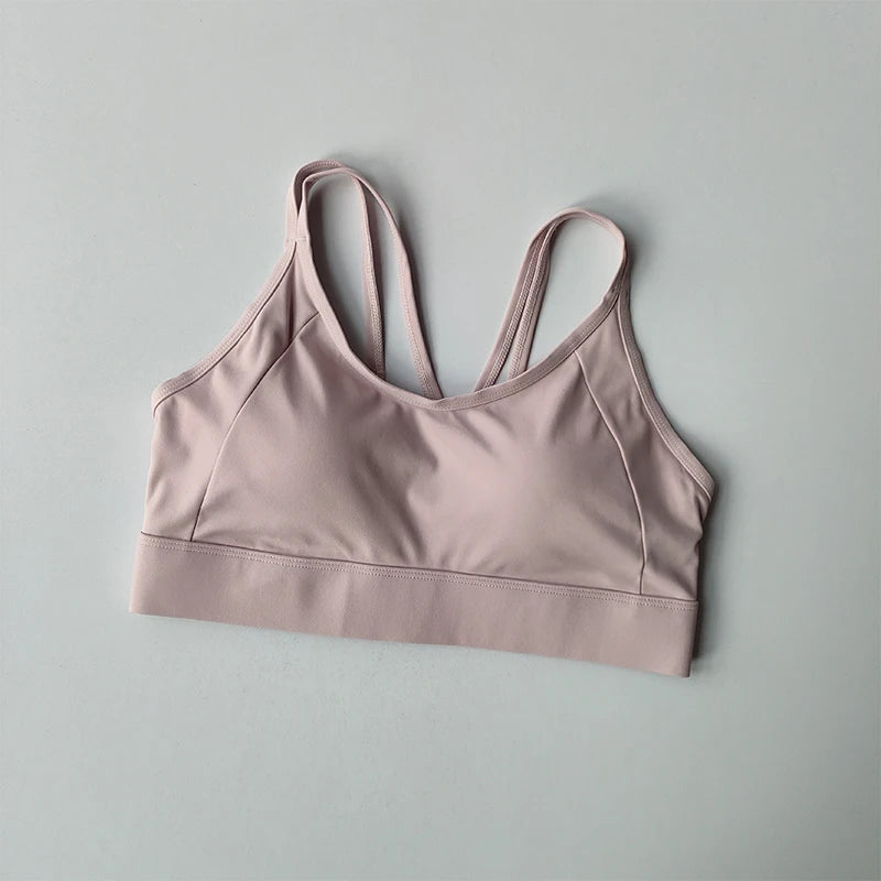 Contrasting Sports Underwear High-intensity Fitness Running Shock-proof Bra Integrated Style Anti-sagging Vest Fitness Bra