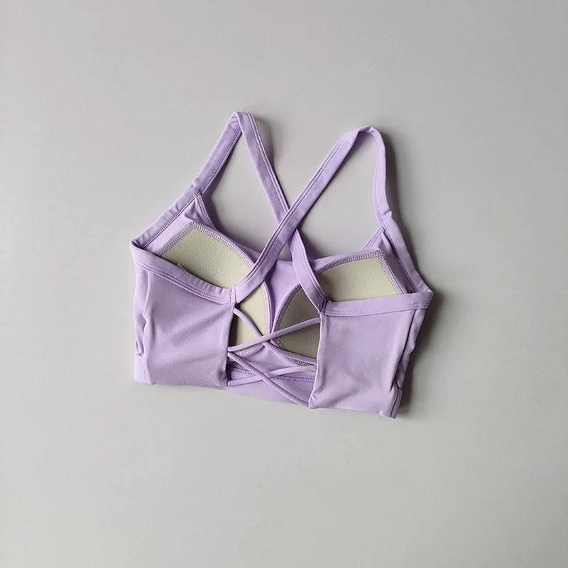 Sports Underwear for Women Thin Shoulder Straps Beautiful Back Shockproof Running Yoga Suit Vest Pilates Training Fitness Bras