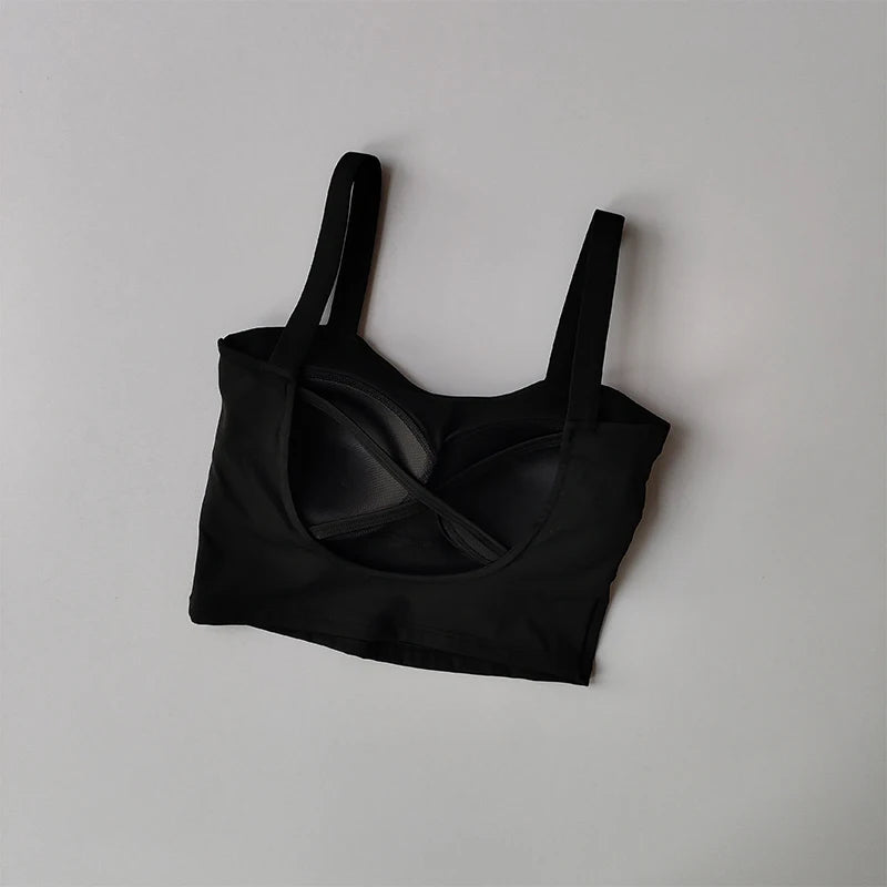 Beautiful Back Suspender Sports Bra for Women Shockproof Sagging Thin Shoulder Straps Quick Drying Yoga and Fitness Vest Tops
