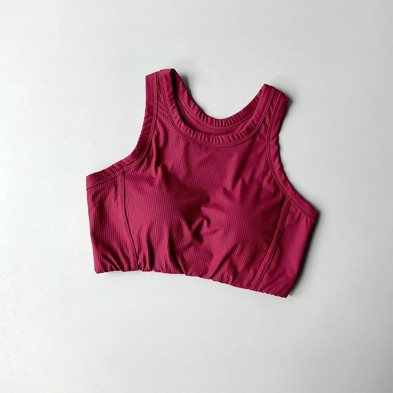 High-intensity Sports Underwear Women Gathering Shock-proof Running Fitness Bra Training Quick-drying Integrated Vest Yoga Suit
