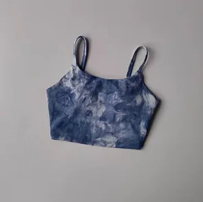 Tie-dye Sports Underwear Women Gather to Run Shock-proof Yoga Fitness Bra Outside Wearing Beautiful Back Straps Pilates Vest