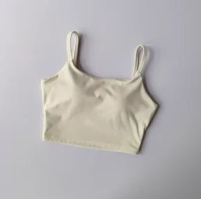 Small Sling Vest Integrated Fixed Gathering Sports Underwear Women's Bra Beauty Back Training Fitness Bra Summer Clothing Suit