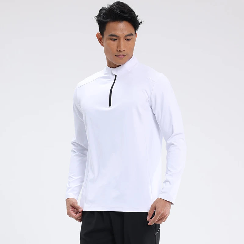 Men Running Long Sleeve T-shirt Sports Clothing Fitness Training Shirt Outdoor Jogging Tracksuit Blue Gym Sportswear