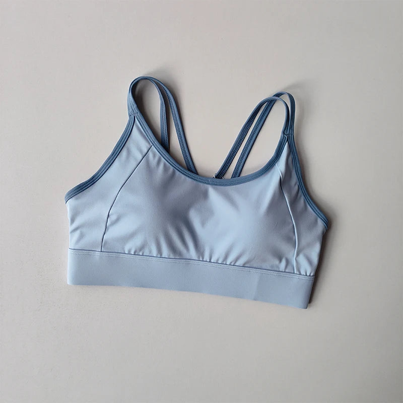 Contrasting Sports Underwear High-intensity Fitness Running Shock-proof Bra Integrated Style Anti-sagging Vest Fitness Bra