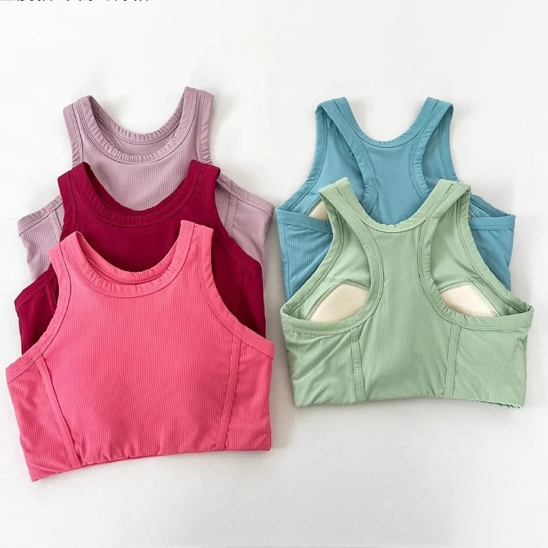 High-intensity Sports Underwear Women Gathering Shock-proof Running Fitness Bra Training Quick-drying Integrated Vest Yoga Suit