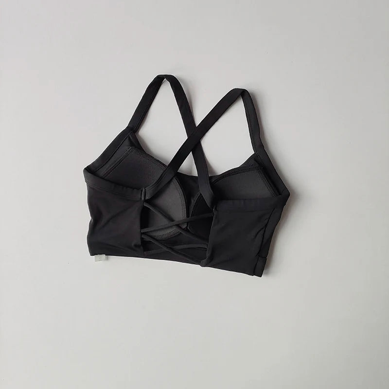 Sports Underwear for Women Thin Shoulder Straps Beautiful Back Shockproof Running Yoga Suit Vest Pilates Training Fitness Bras