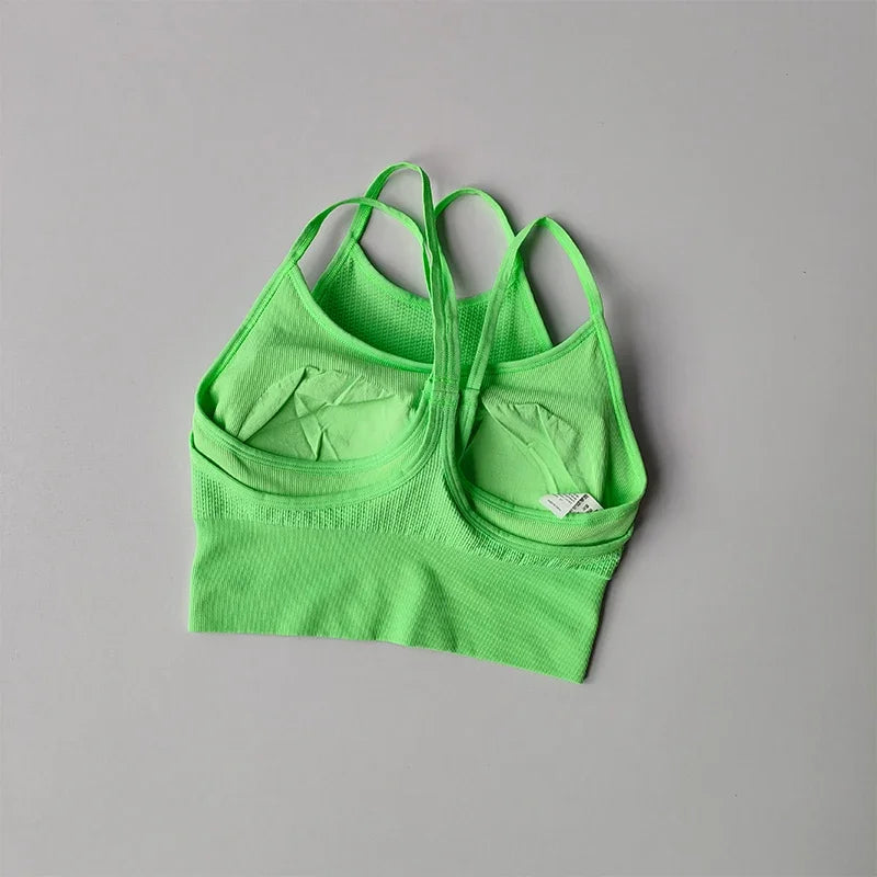 High Strength Thin Belt Fake Two-piece Yoga Vest Integrated Sports Bra Women's Shockproof Quick Drying Running Fitness Bra
