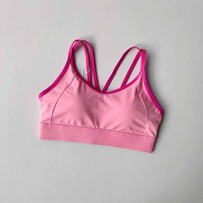 Women's Summer Shock-absorbing Running Yoga Tank Top with a Beautiful Contrasting Sports Bra and a Professional Pilates Bra