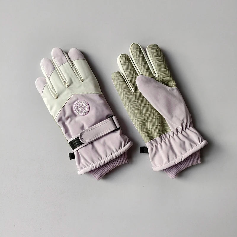 Ski Gloves Women Winter Touch Screen Waterproof and Thickened Cotton Warm and Windproof Outdoor Sports Cycling Cold Protection