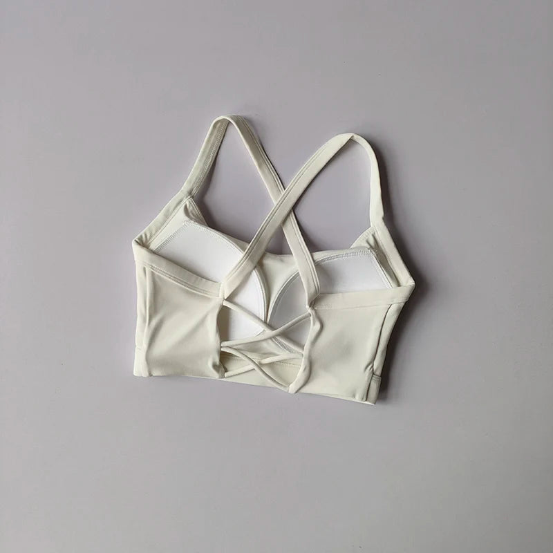 Sports Underwear for Women Thin Shoulder Straps Beautiful Back Shockproof Running Yoga Suit Vest Pilates Training Fitness Bras