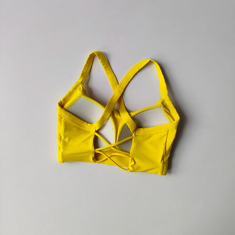 Sports Underwear for Women Thin Shoulder Straps Beautiful Back Shockproof Running Yoga Suit Vest Pilates Training Fitness Bras